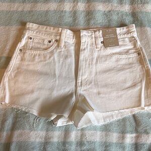 Madewell White Relaxed Denim Cutoff Shorts